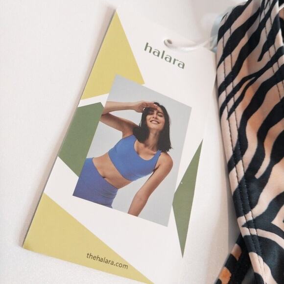 Halara Yoga Sports Bra Top Zebra Open Shapewear NWT Women's Large - Picture 2 of 5